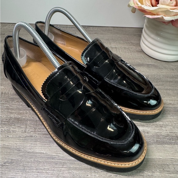 Franco Sarto Cedra Patent Leather Loafers black womens 8.5 EUC - Picture 2 of 6